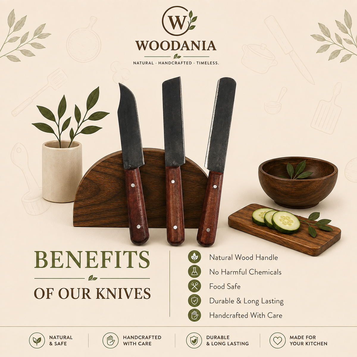 Woodania Wayanad Knife Trio(3pcs)